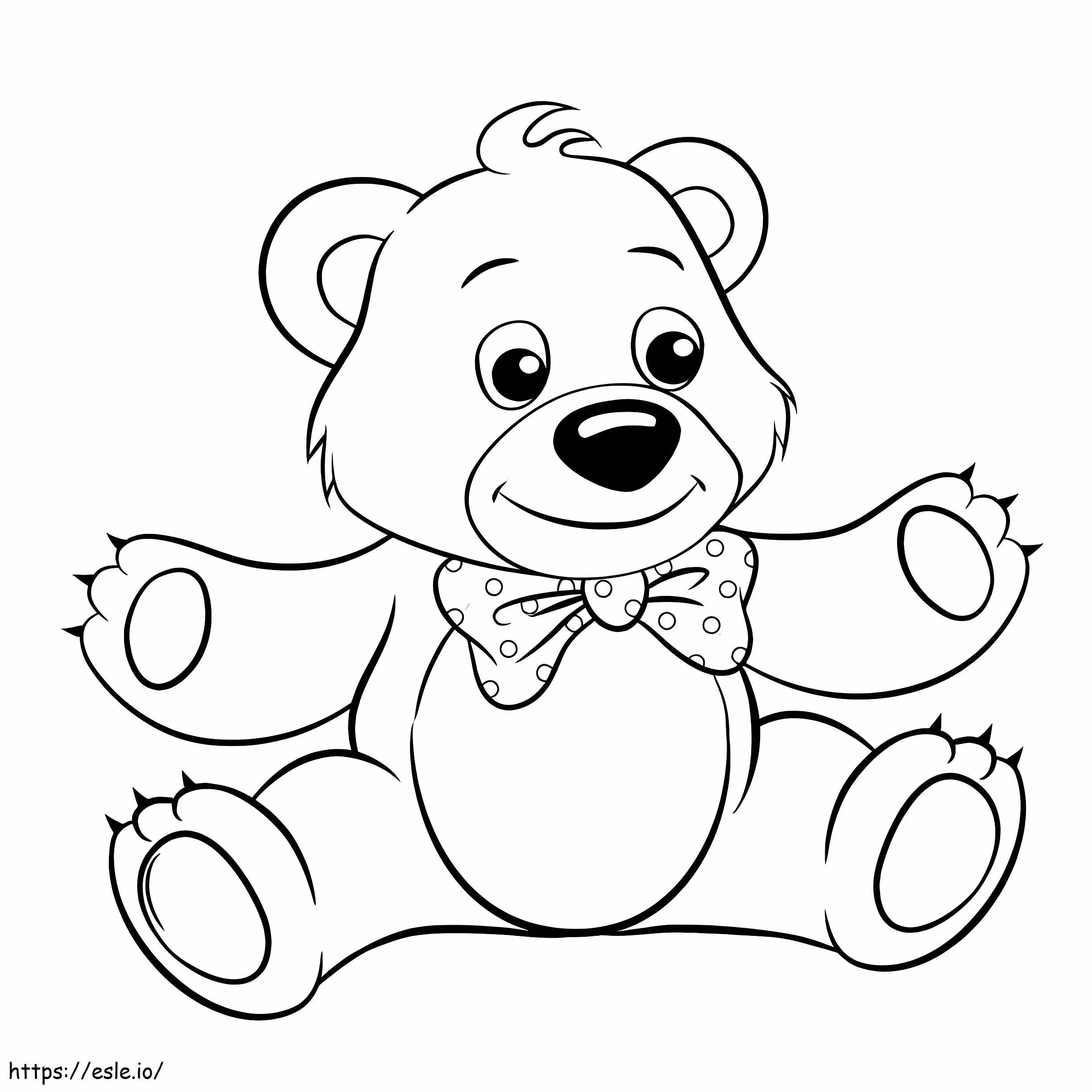 Coloriage Joli ours en peluche à imprimer dessin