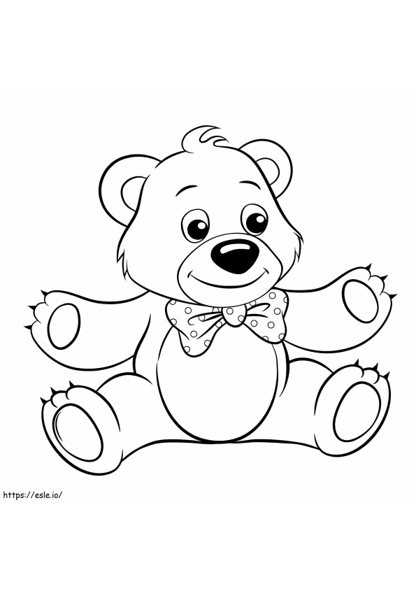 Coloriage Joli ours en peluche à imprimer dessin