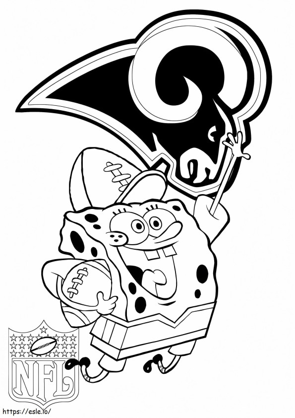 Los Angeles Rams With Spongebob coloring page