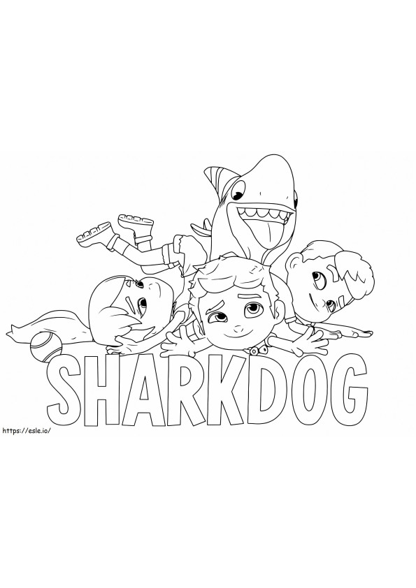 Personages uit Sharkdog kleurplaat