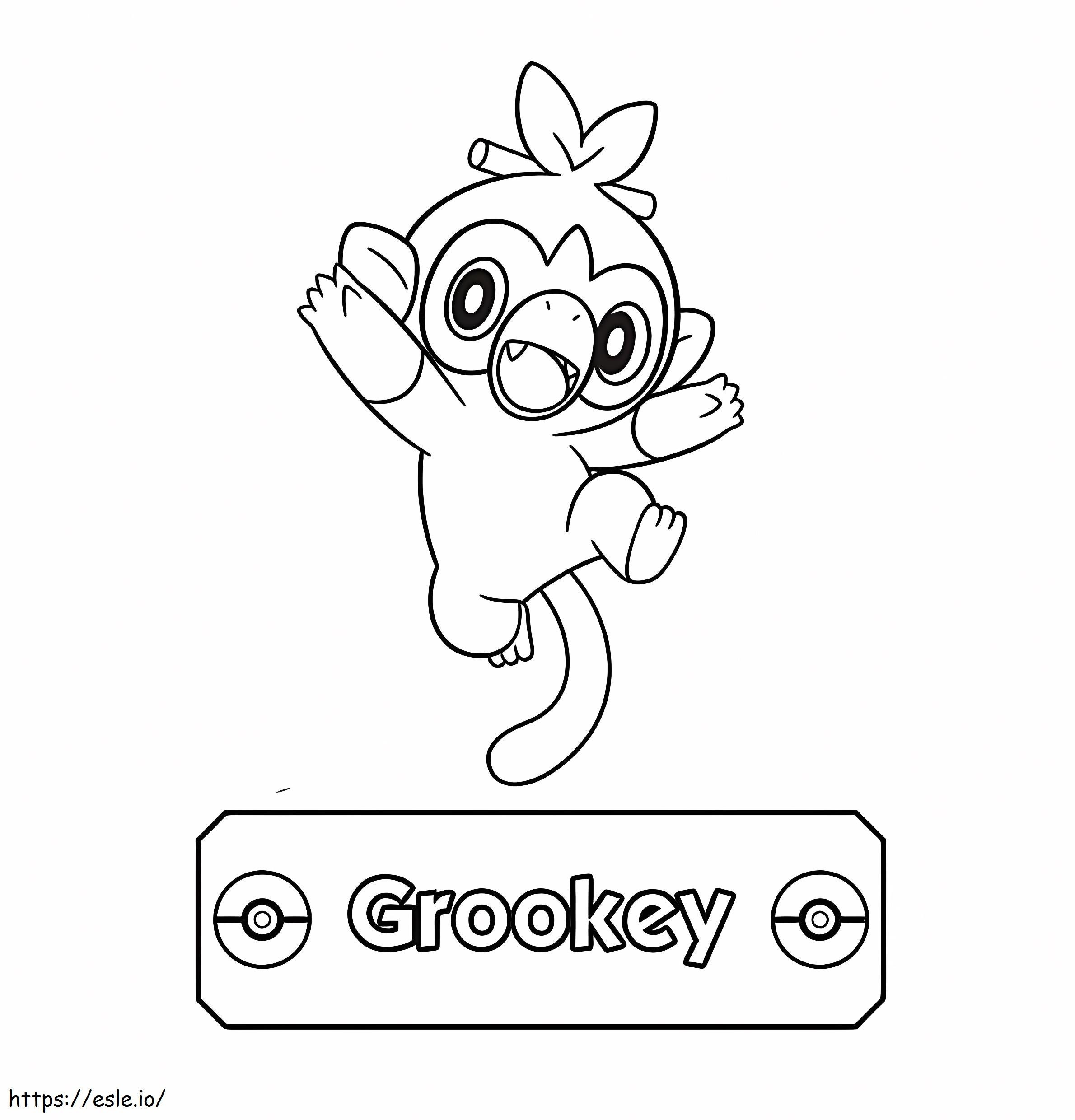 Grookey 3 coloring page