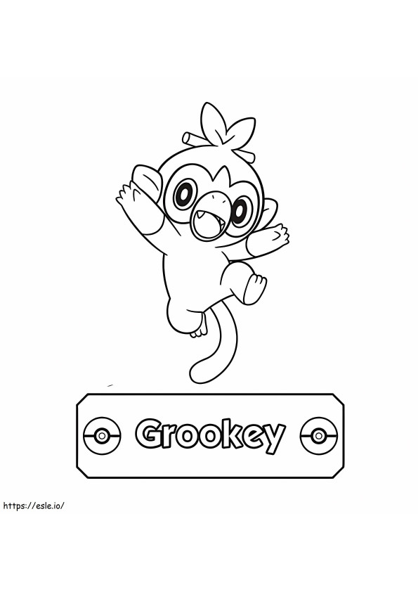 Grookey 3 para colorir