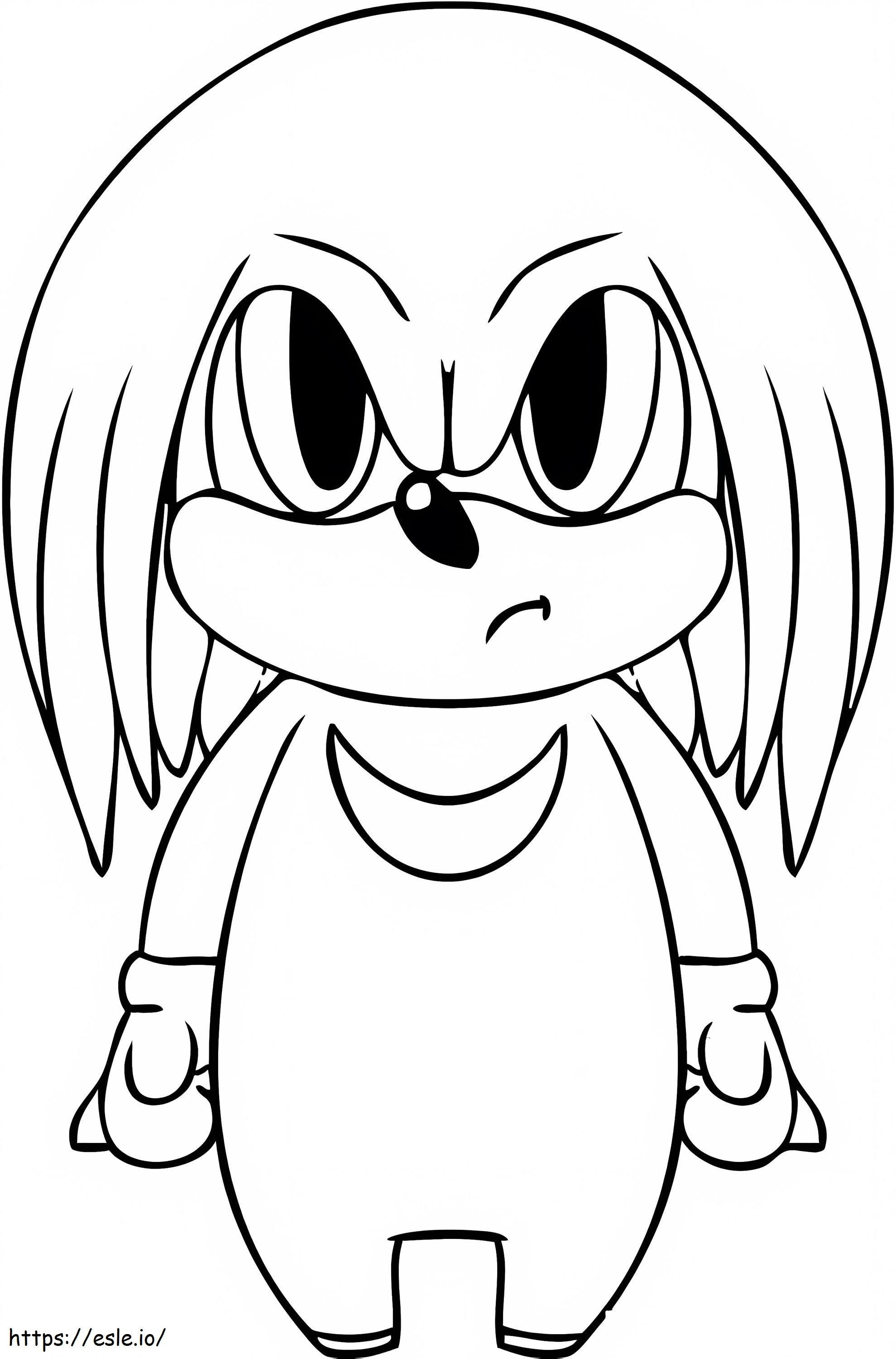 Cute Knuckles The Echidna coloring page