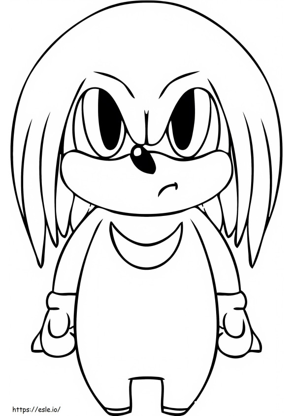 Cute Knuckles The Echidna coloring page
