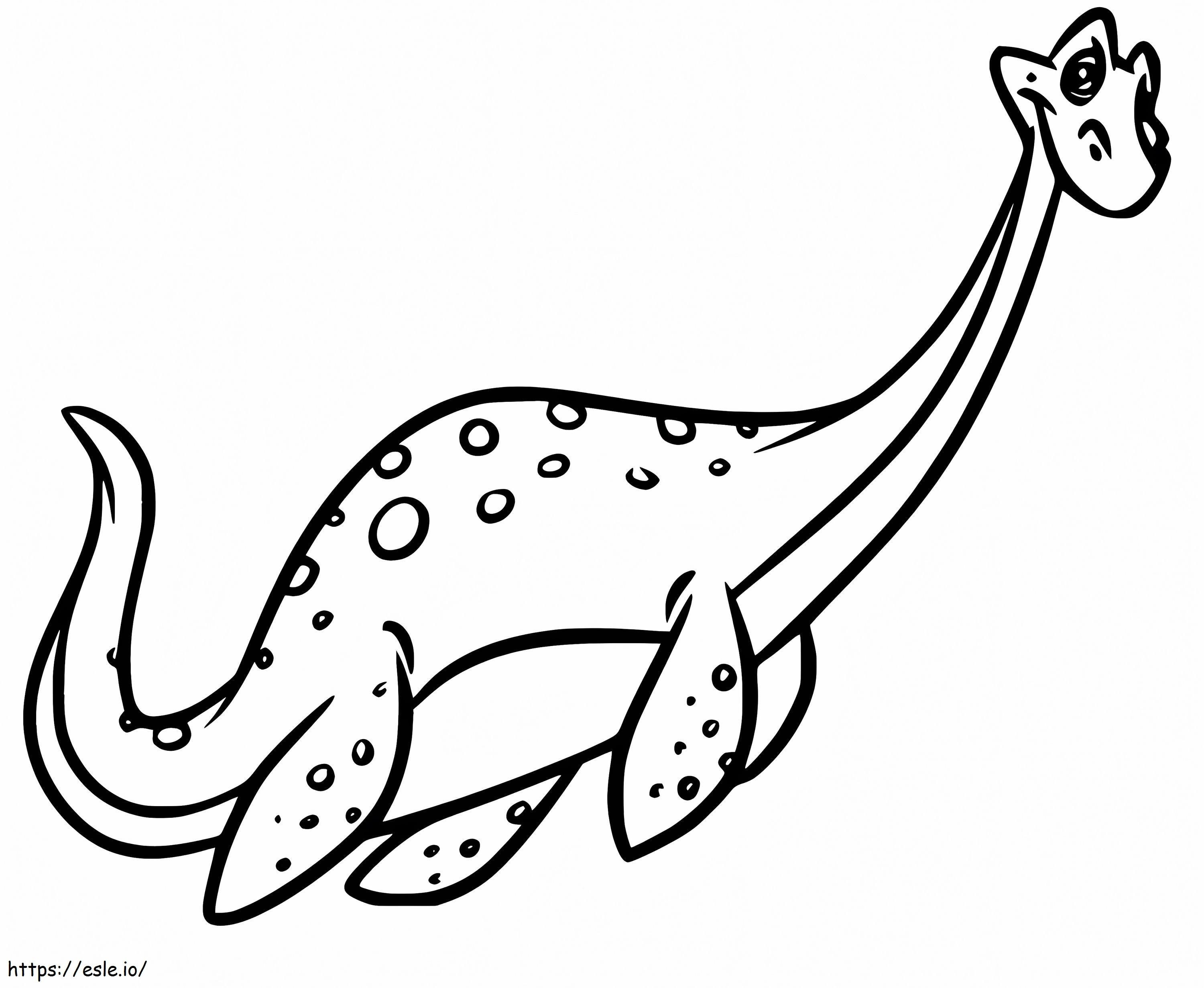 Sarjakuva plesiosaurus värityskuva
