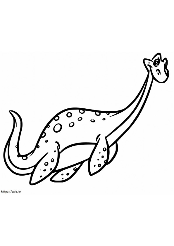 Cartoon Plesiosaurus kleurplaat