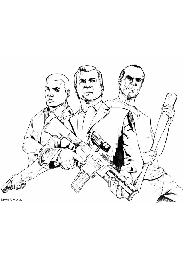Cool GTA 5 coloring page