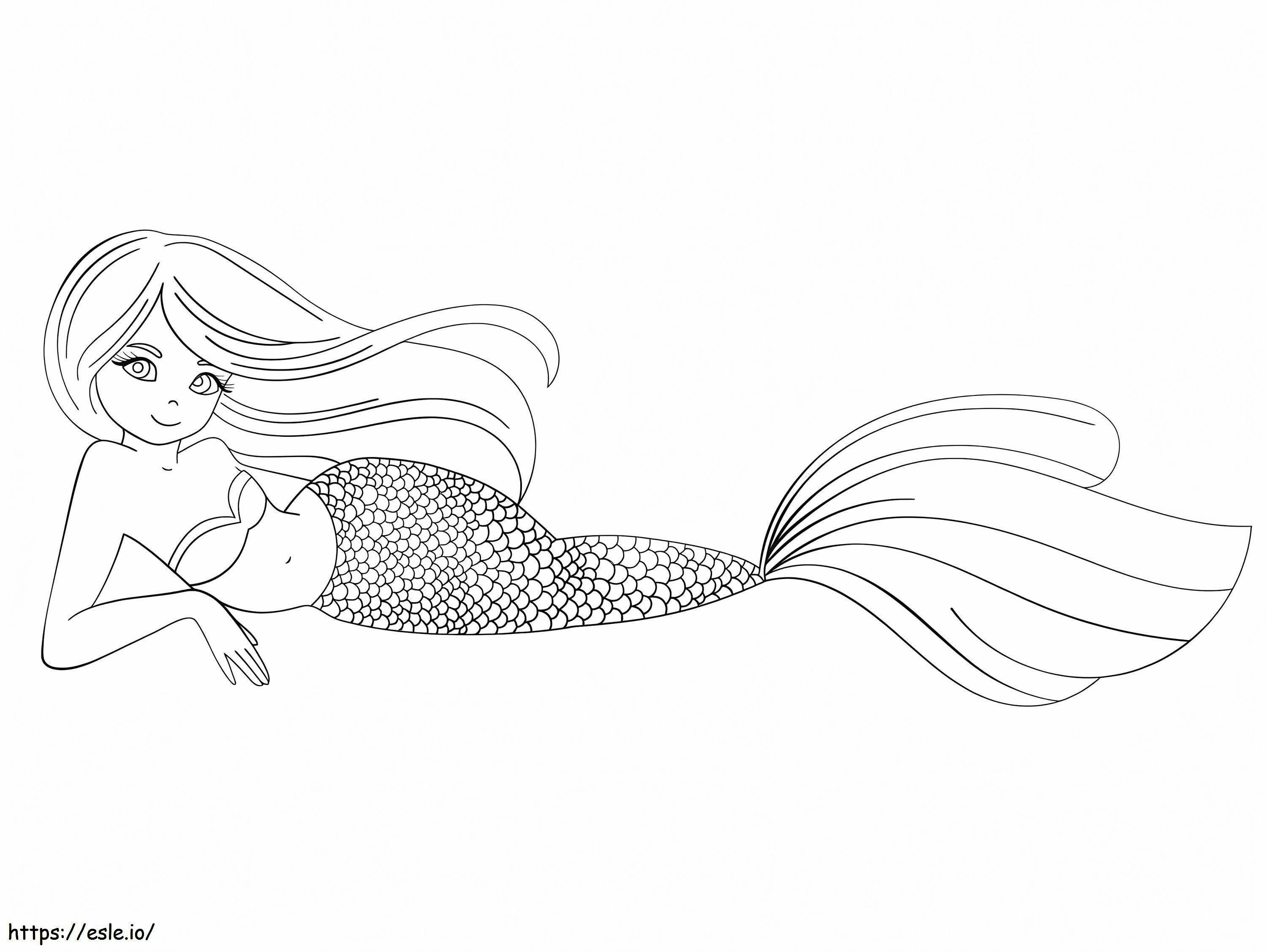 Mermaid 9 coloring page