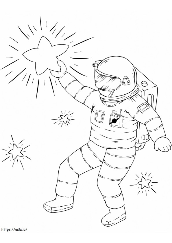 Coloriage Astronaute et étoiles à imprimer dessin