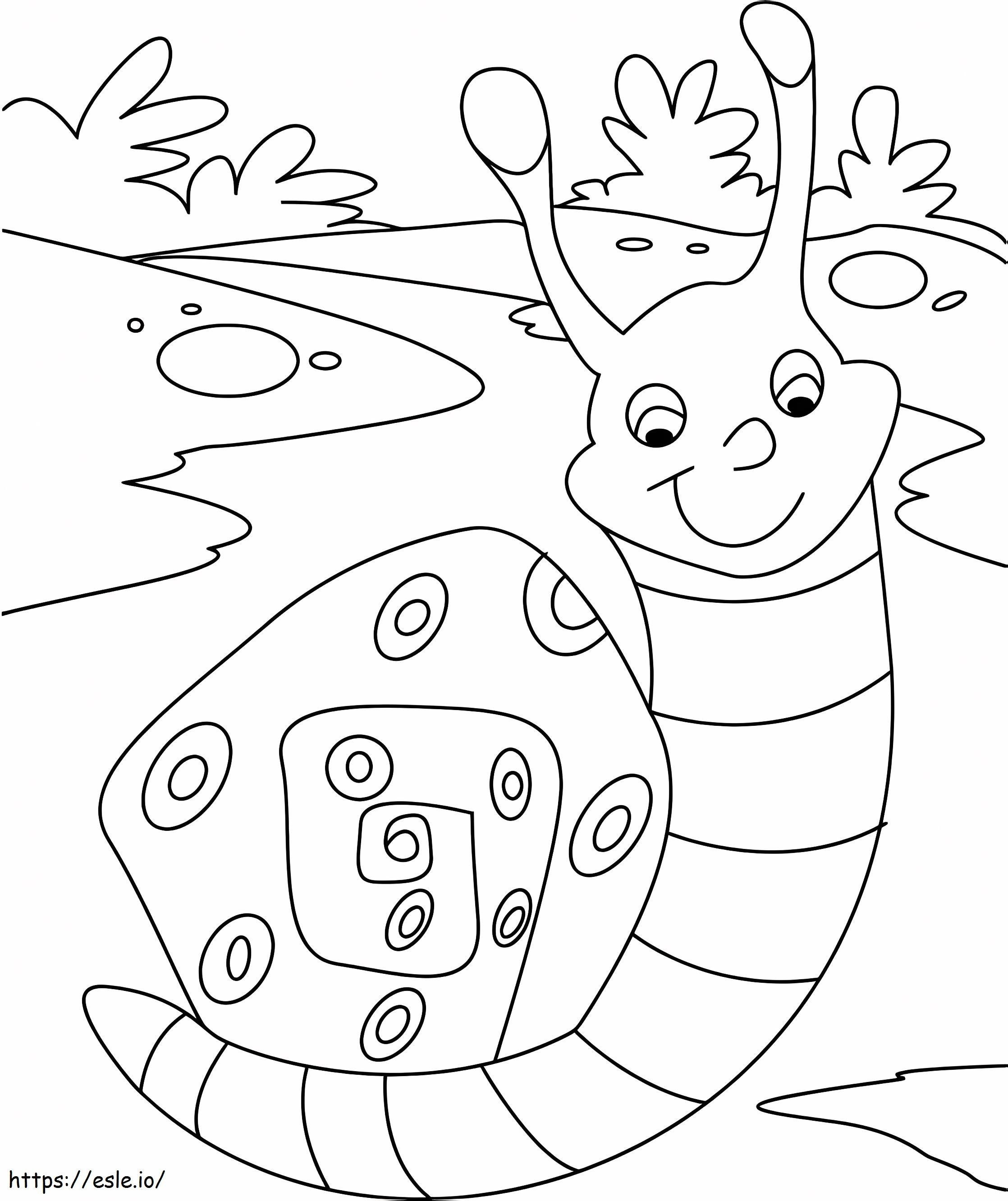 Kawaii Snail coloring page