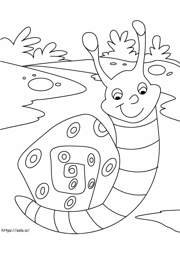 Kawaii Snail coloring page