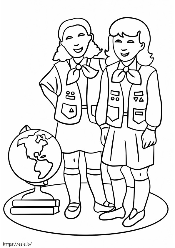 Brownie Girls Scout kleurplaat