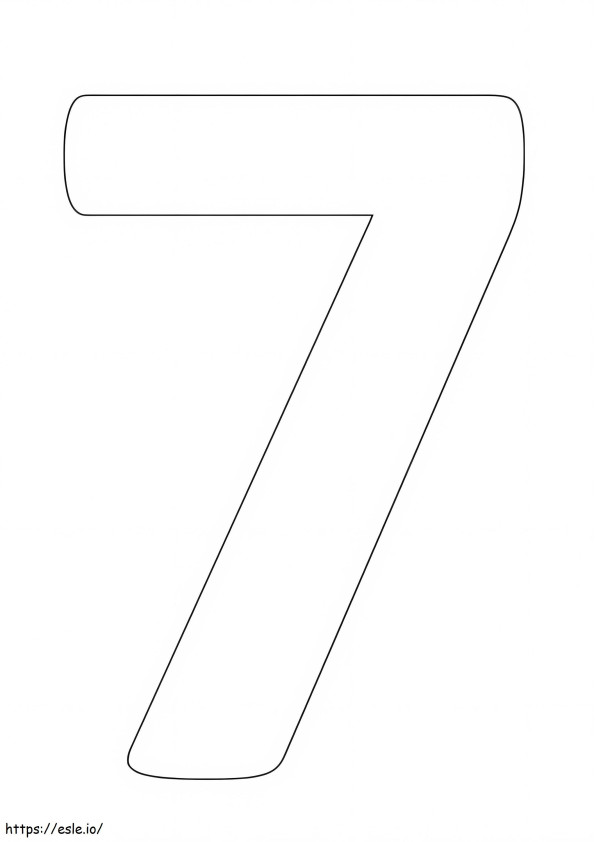 Egyszerű 7-es szám kifestő