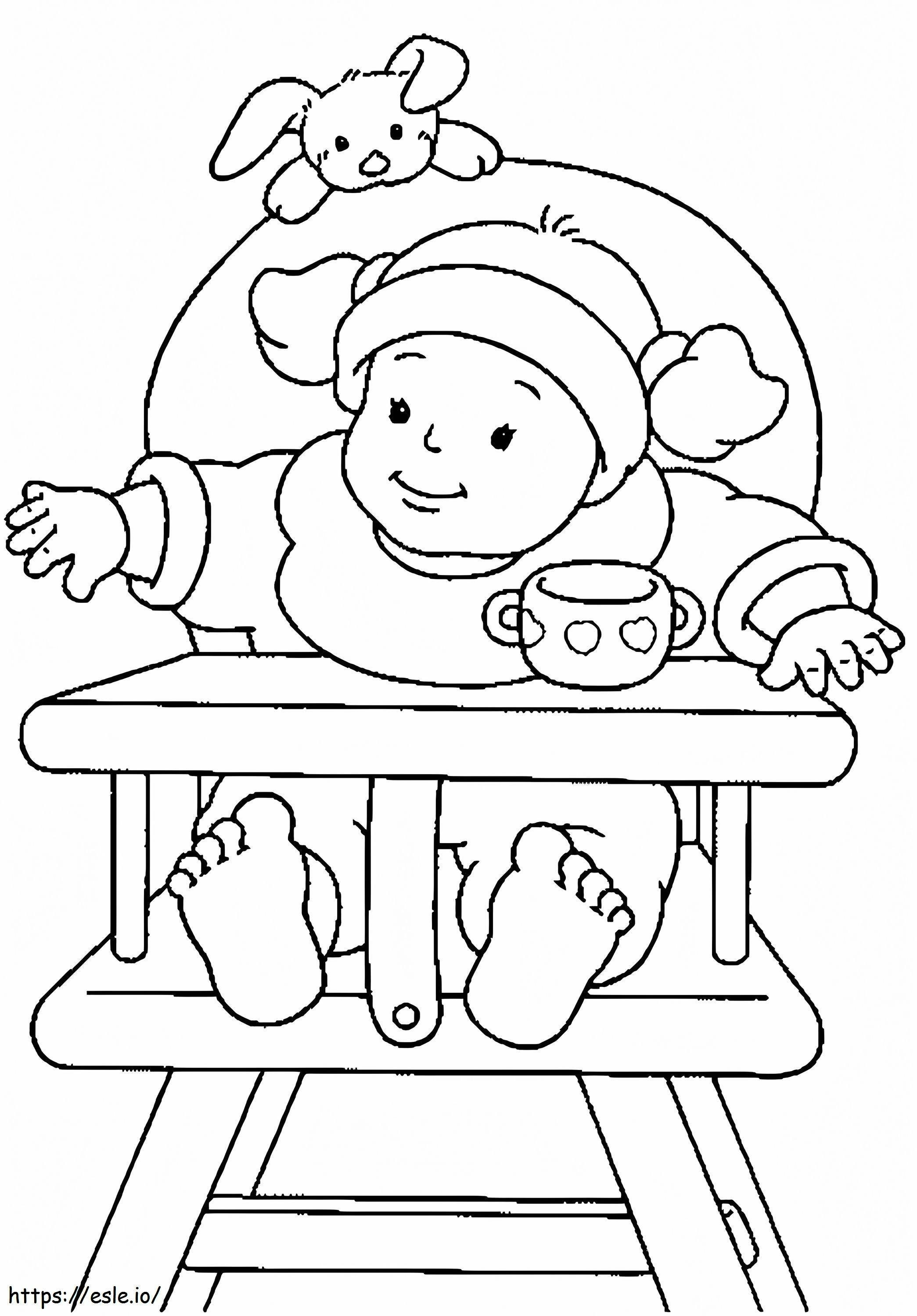 Coloriage Bébé sur chaise à imprimer dessin