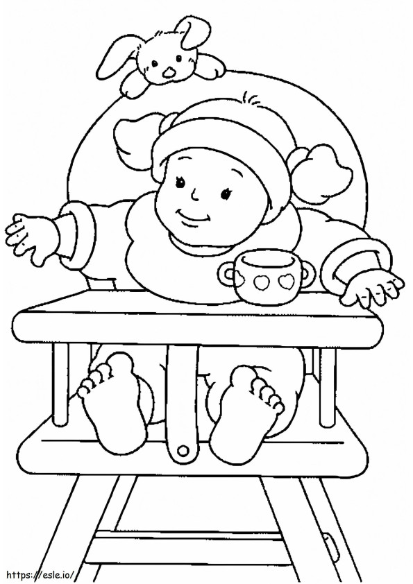 Baby On Chair coloring page