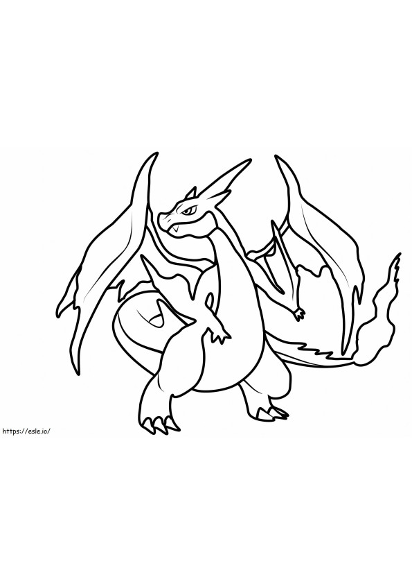 Coloriage Charizard cool dans Pokémon à imprimer dessin