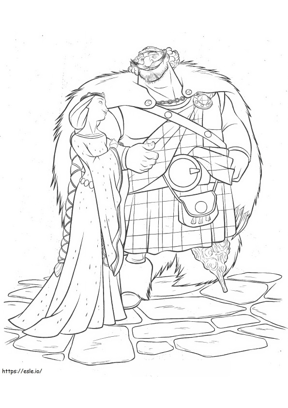 Rei Fergus e Rainha Elinor para colorir