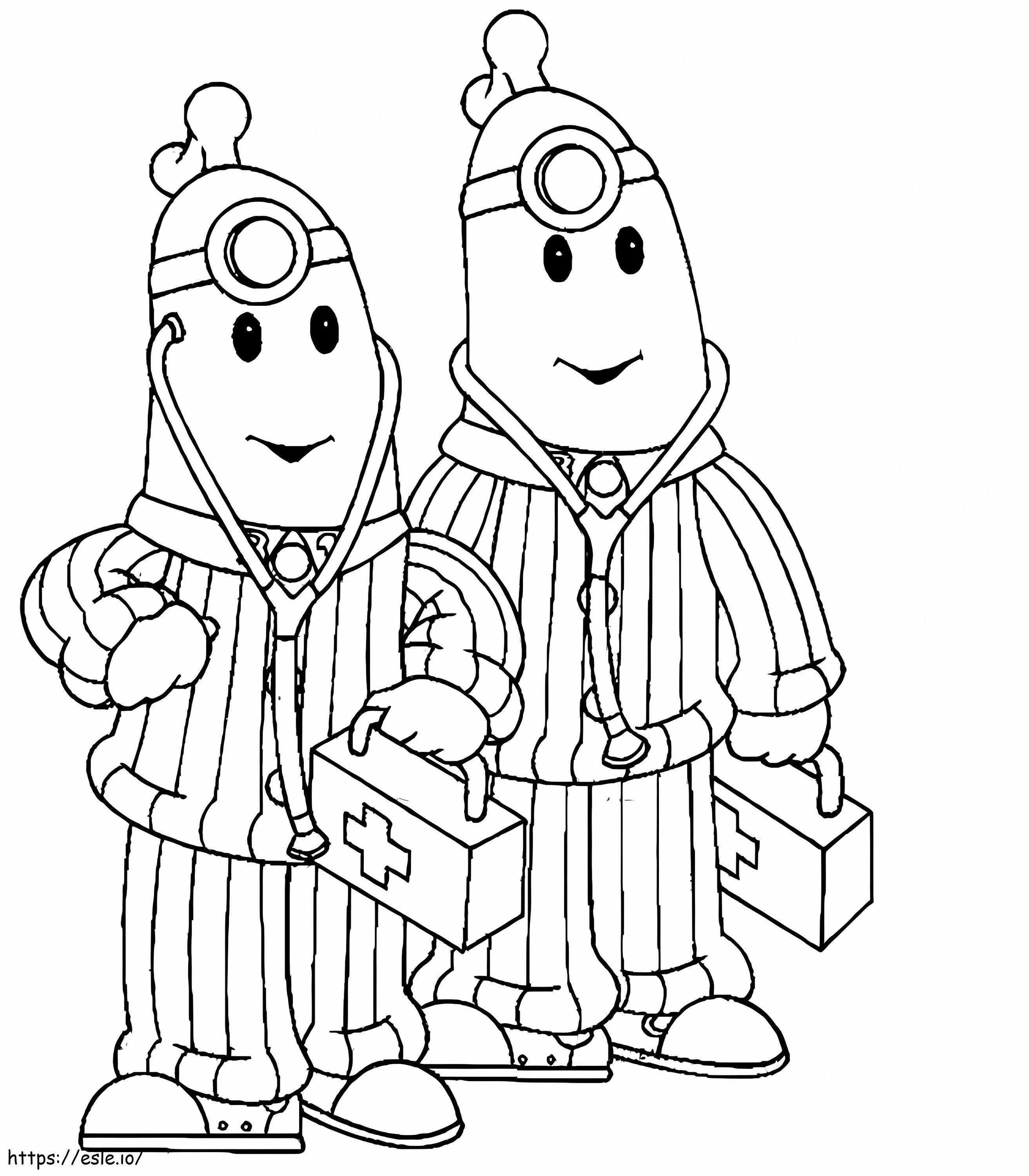 Doctori Banane în pijamale de colorat