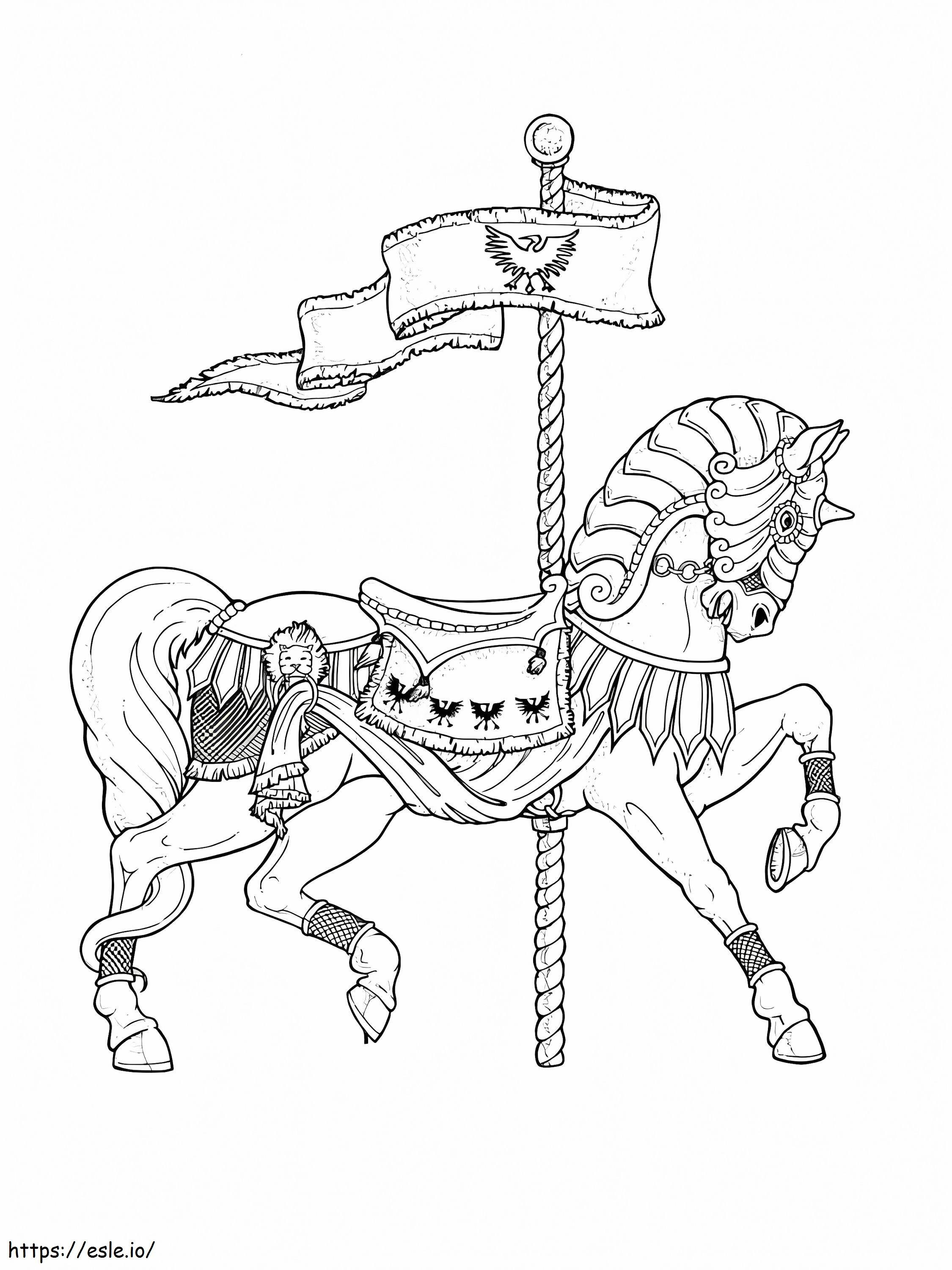 Coloriage Cheval de carrousel pour enfant à imprimer dessin