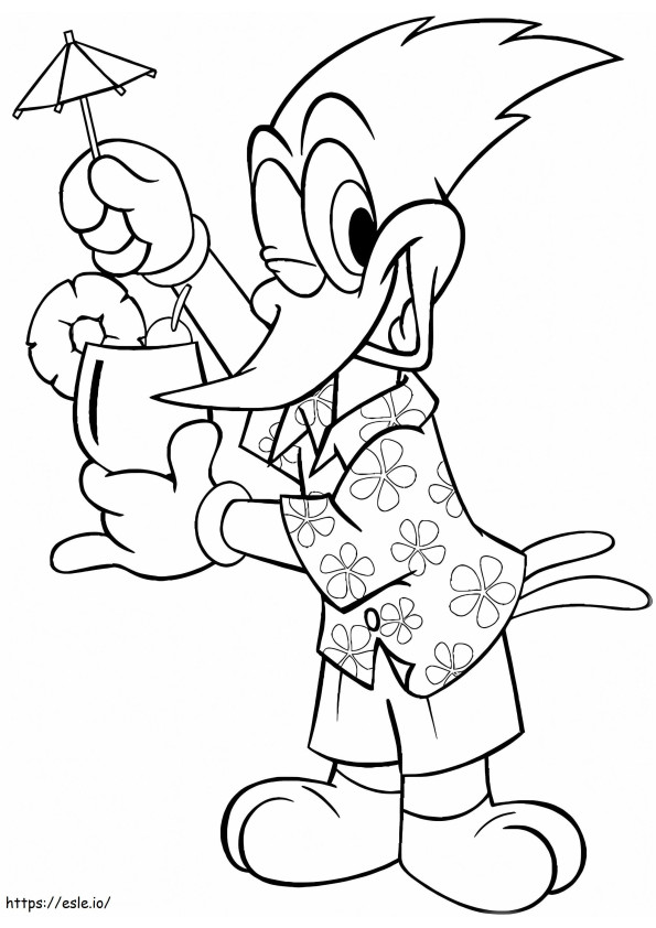 Woody Woodpecker Relaxing coloring page