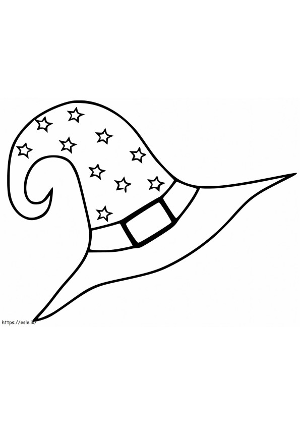 Witch Hat With Stars coloring page