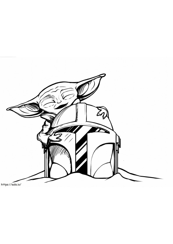 The Mandalorian With Baby Yoda coloring page