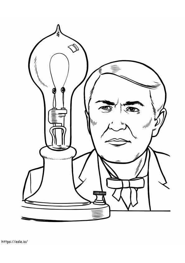 Imprimible Thomas Edison para colorear
