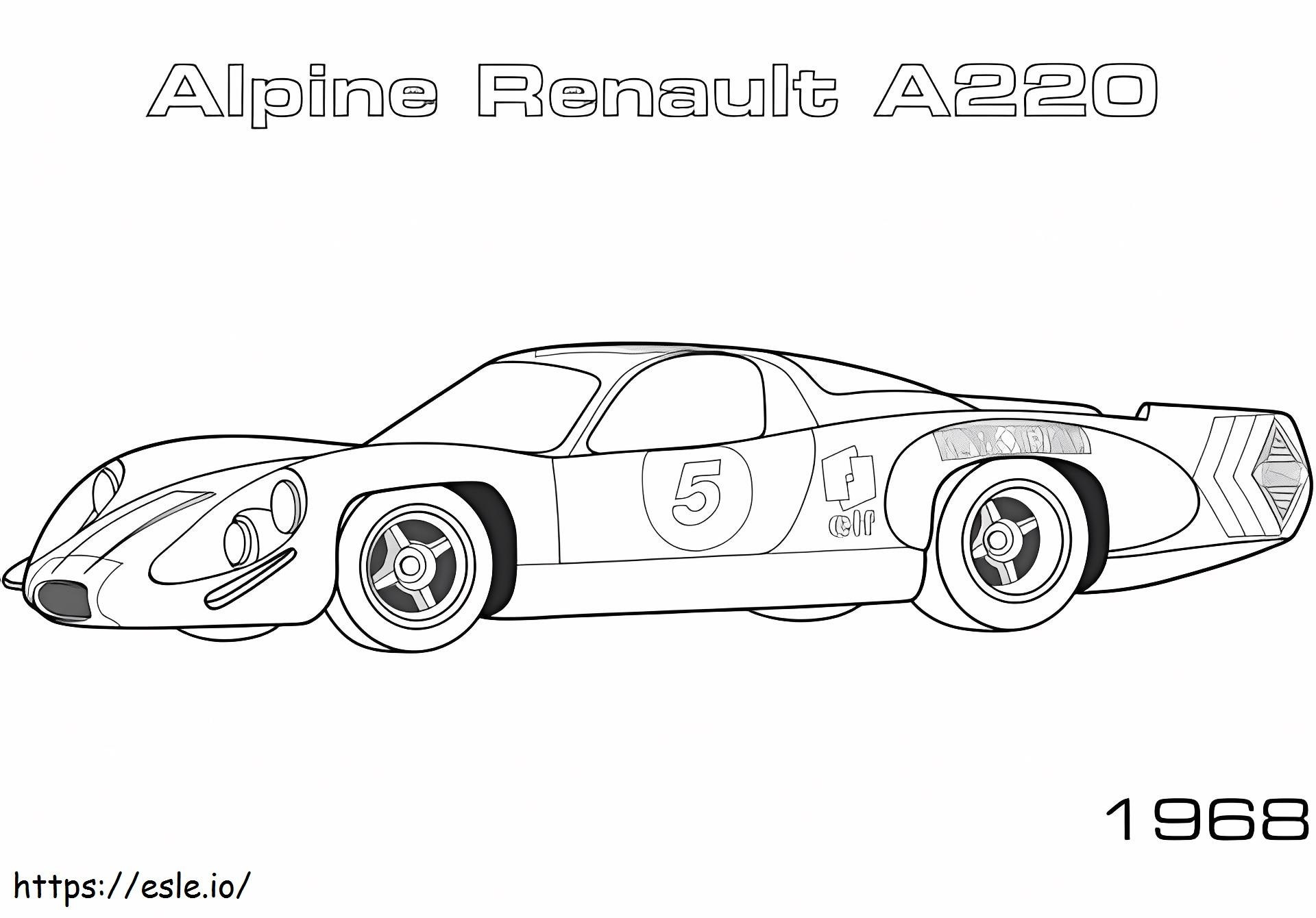 1527235627 Alpine Renault A220 uit 1968 kleurplaat kleurplaat