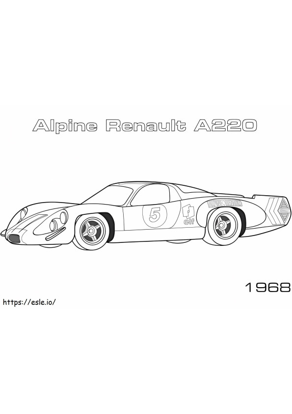 1527235627 1968 Alpine Renault A220 coloring page
