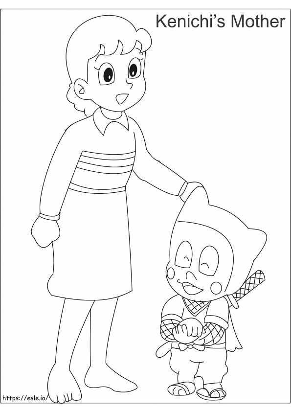Kenichis Mother coloring page