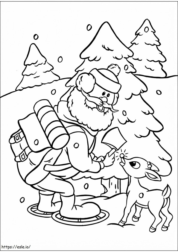 Coloriage Rudolph et Yukon Cornelius à imprimer dessin