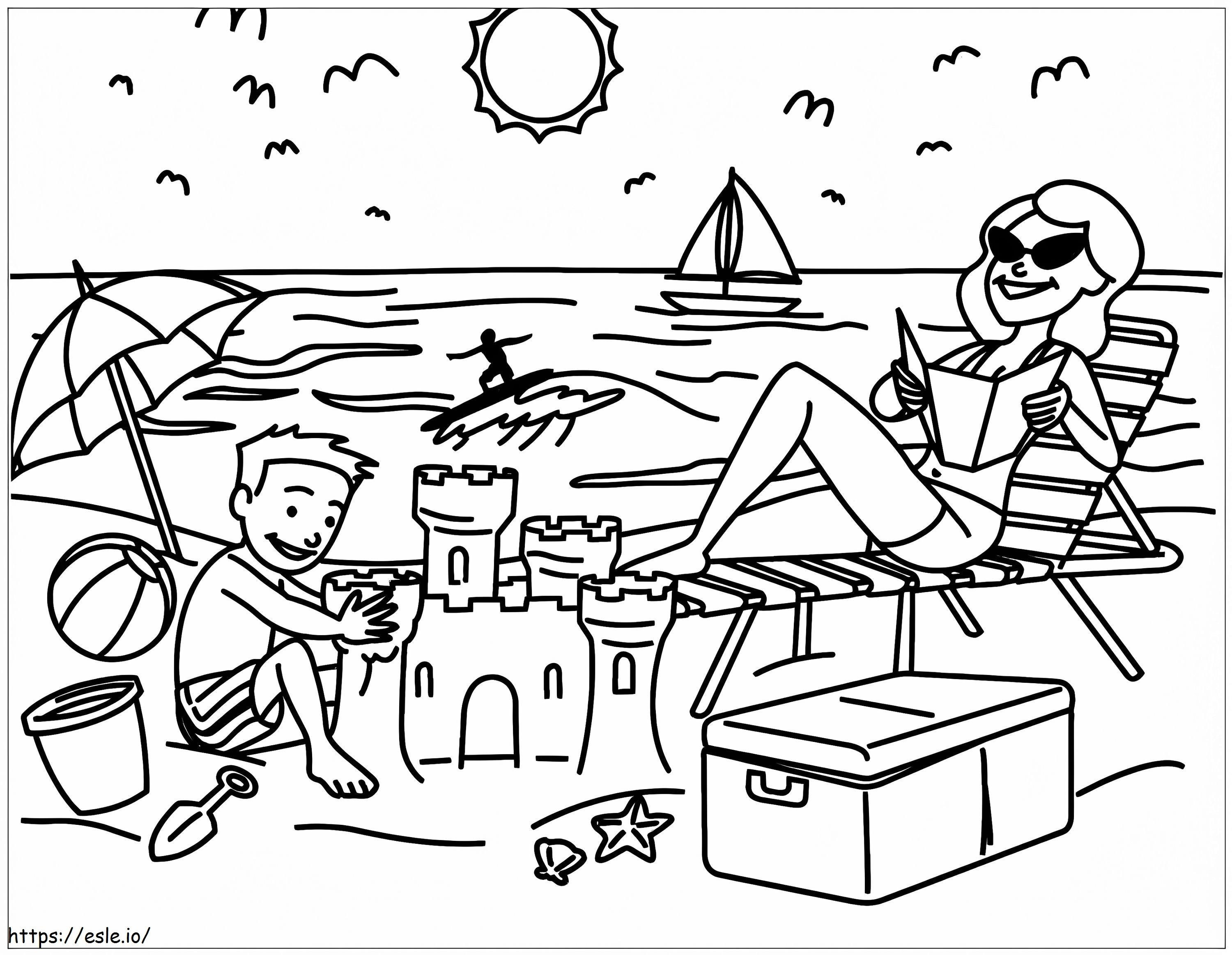 Luxury Beach coloring page