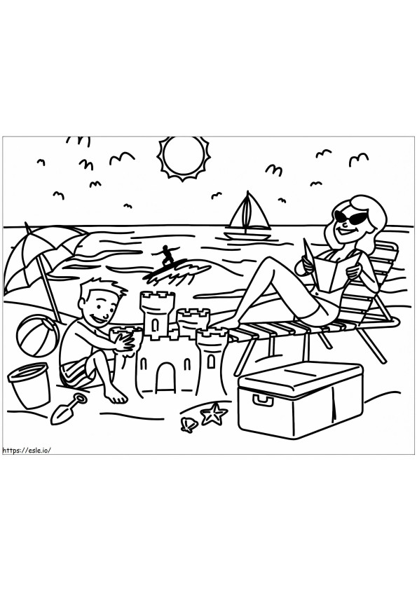 Luxury Beach coloring page