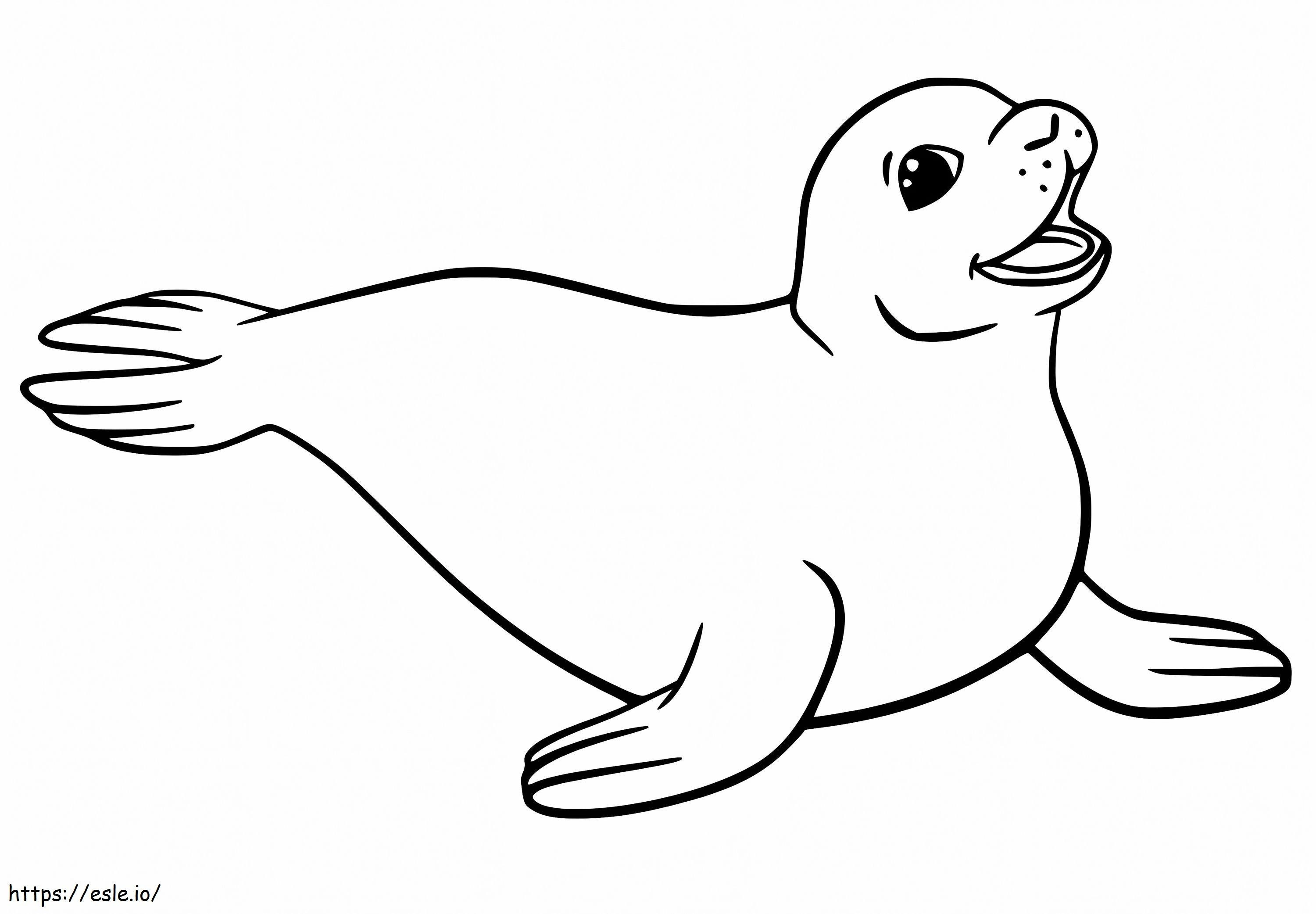 Happy Seal coloring page