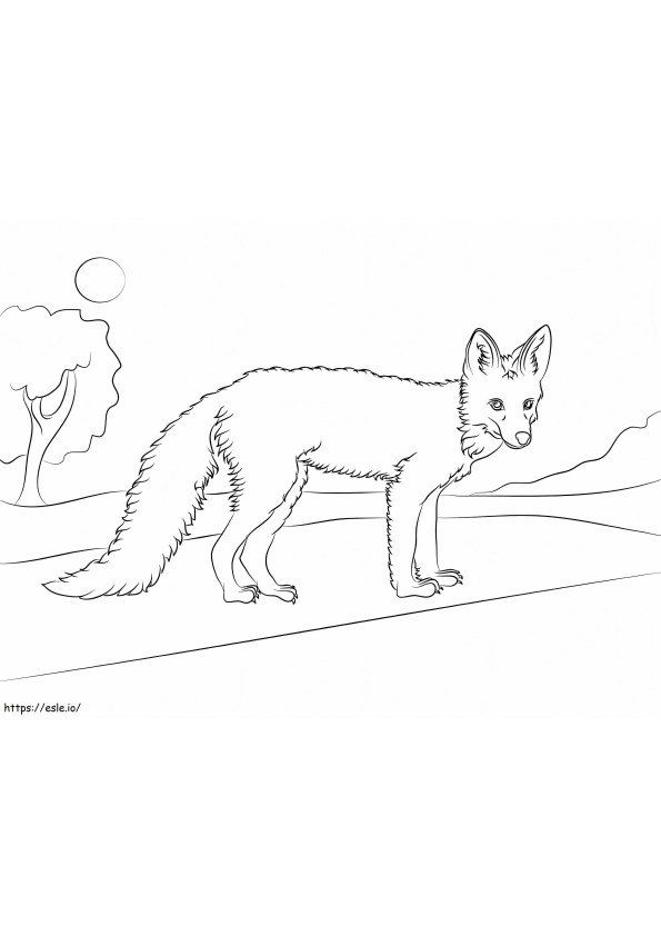 Coloriage Jeune renard roux à imprimer dessin