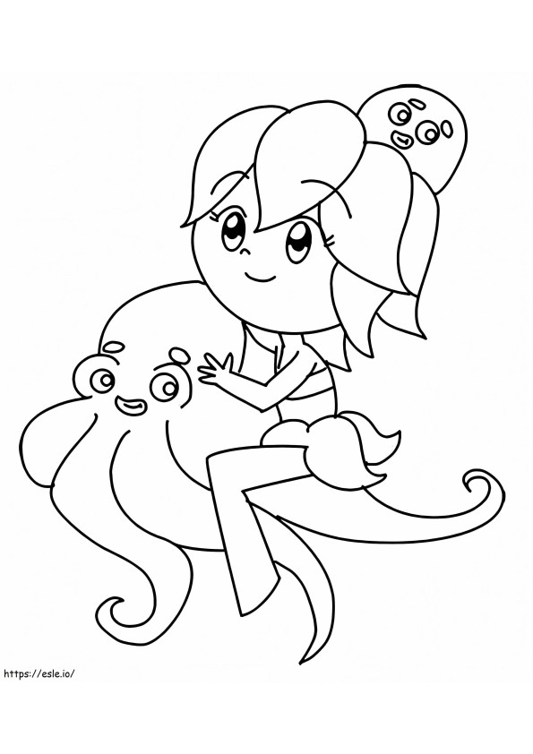 Polvina And Octopus coloring page