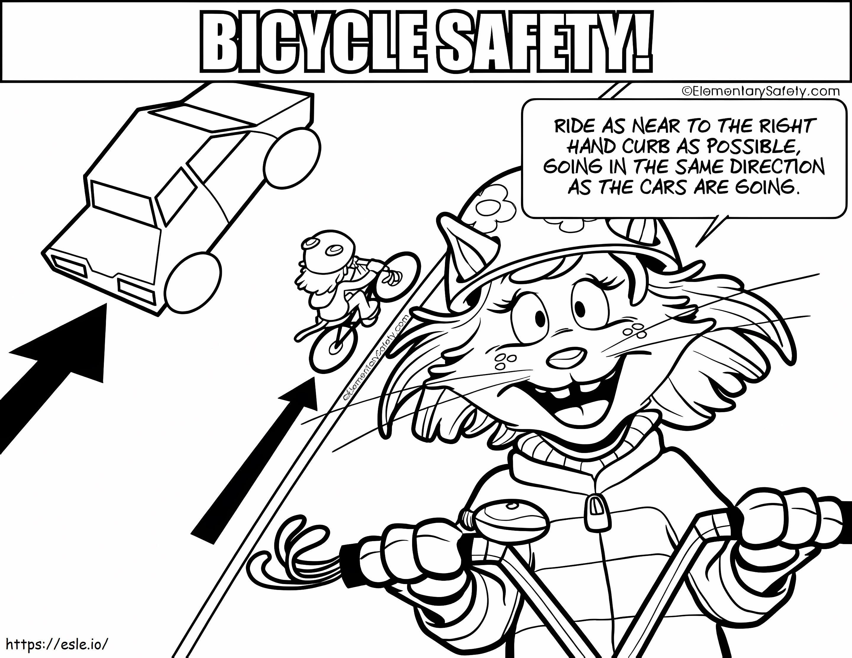 Near The Curb Bicycle Safety coloring page