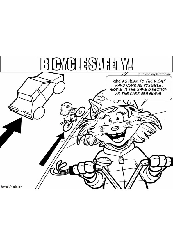 Fahrradsicherheit in der Nähe der Bordsteinkante ausmalbilder