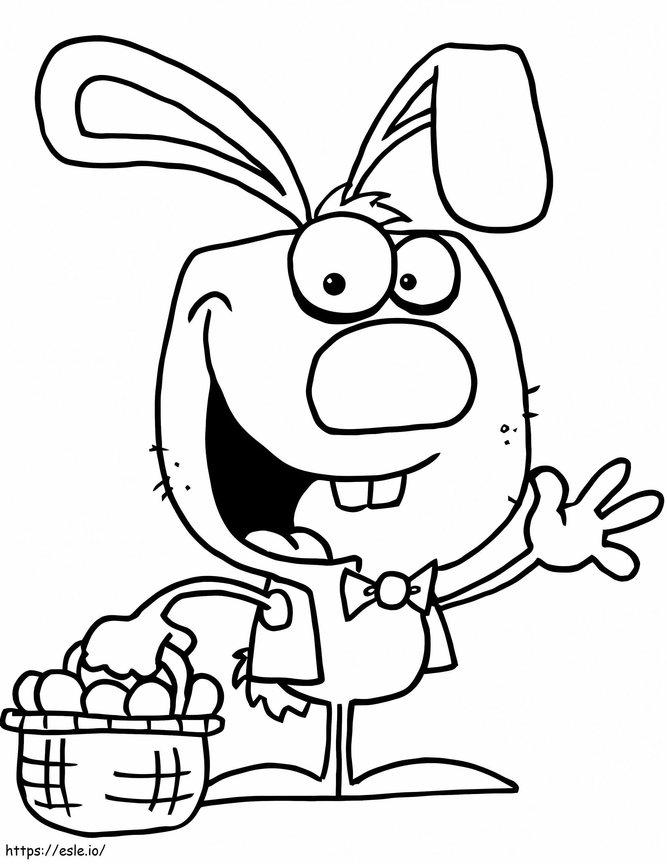 Easter Bunny With Basket coloring page