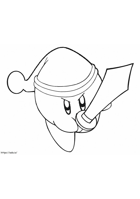 Coloriage Kirby avec Lepee à imprimer dessin