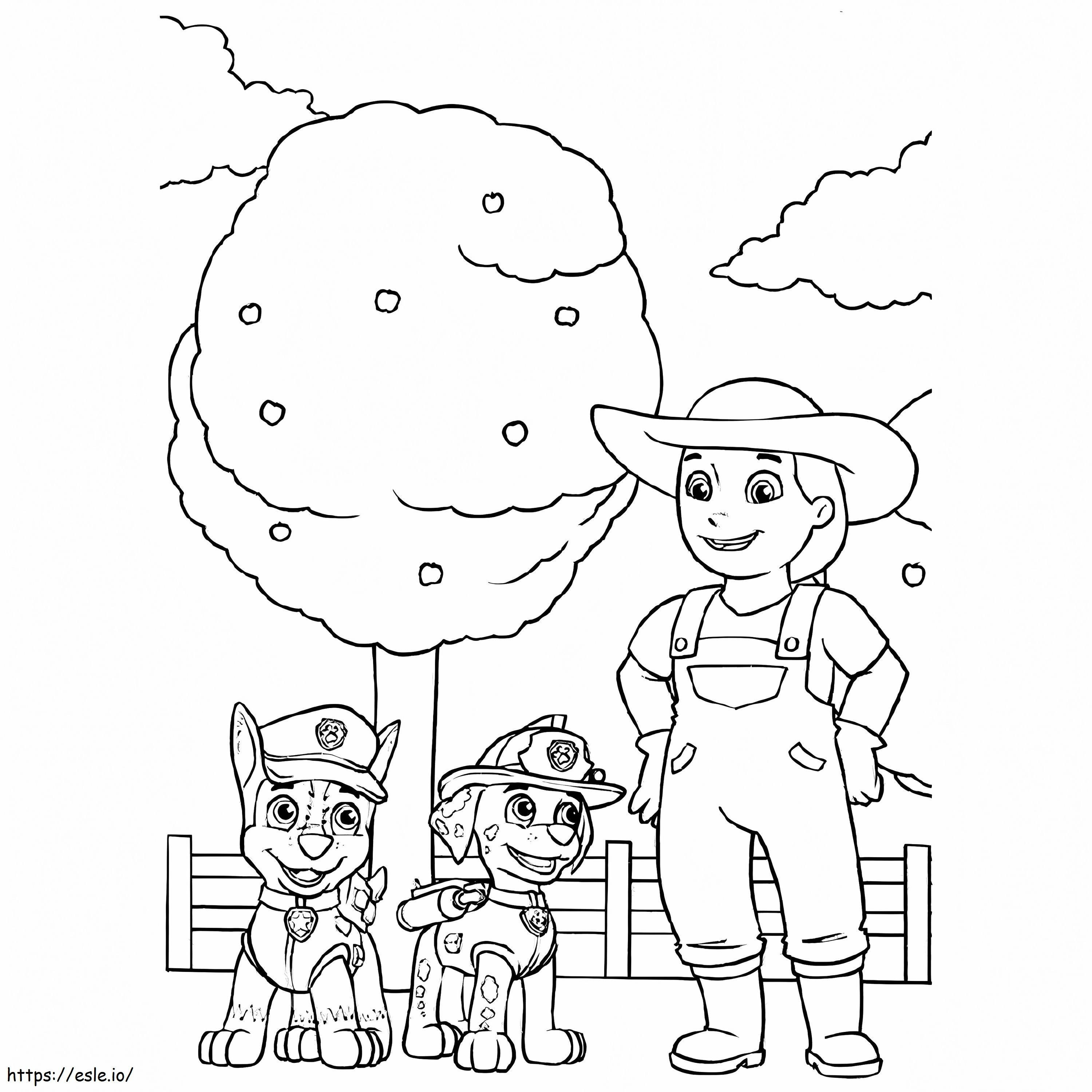 Agricultora Yumi em Paw Patrol para colorir