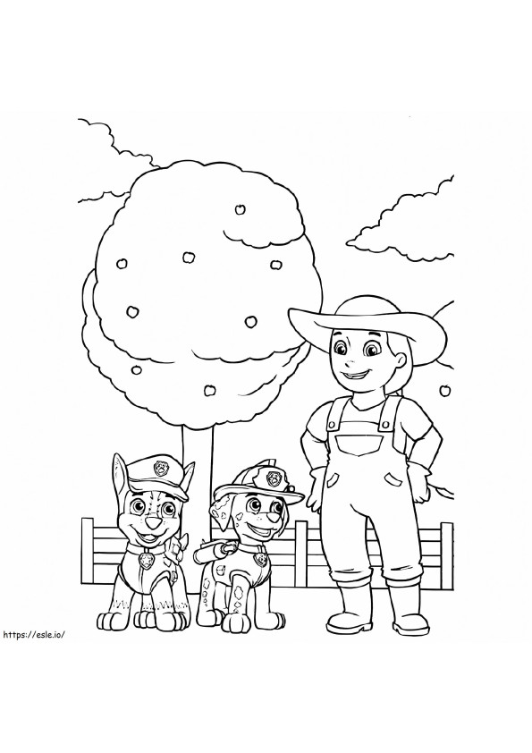 Agricultora Yumi em Paw Patrol para colorir
