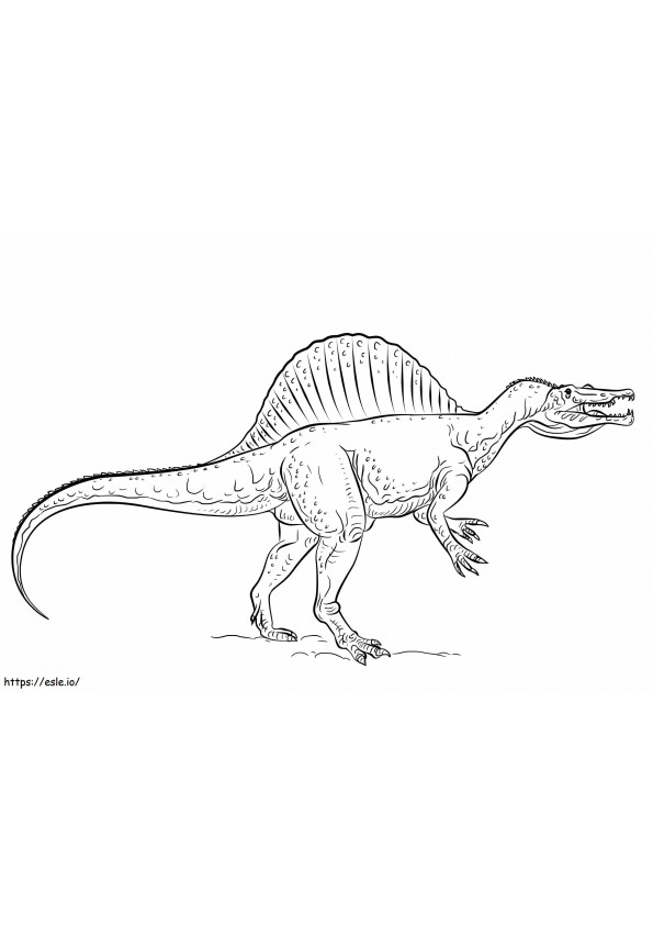リアルなスピノサウルス ぬりえ - 塗り絵