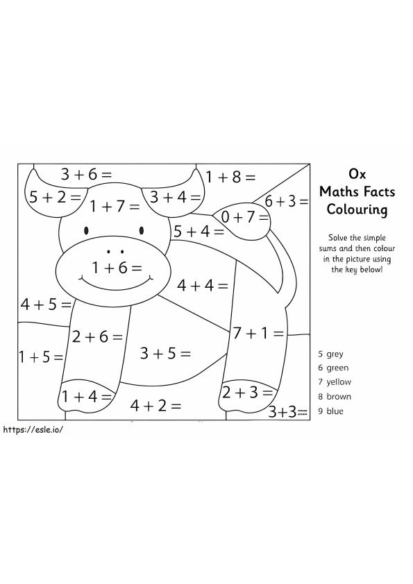 Ox Math -laskentataulukko värityskuva