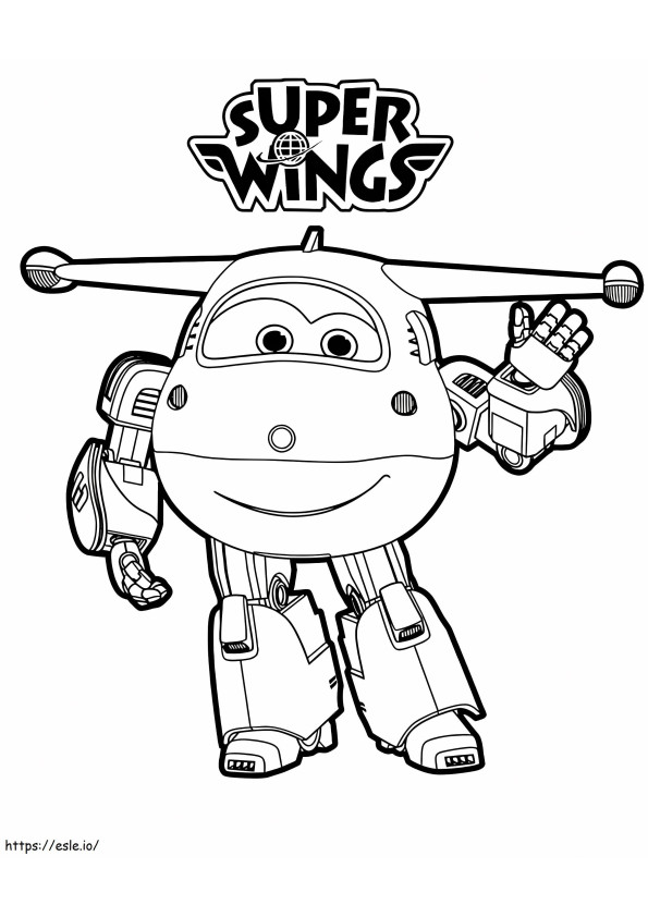 Jett Super Wings Happy coloring page