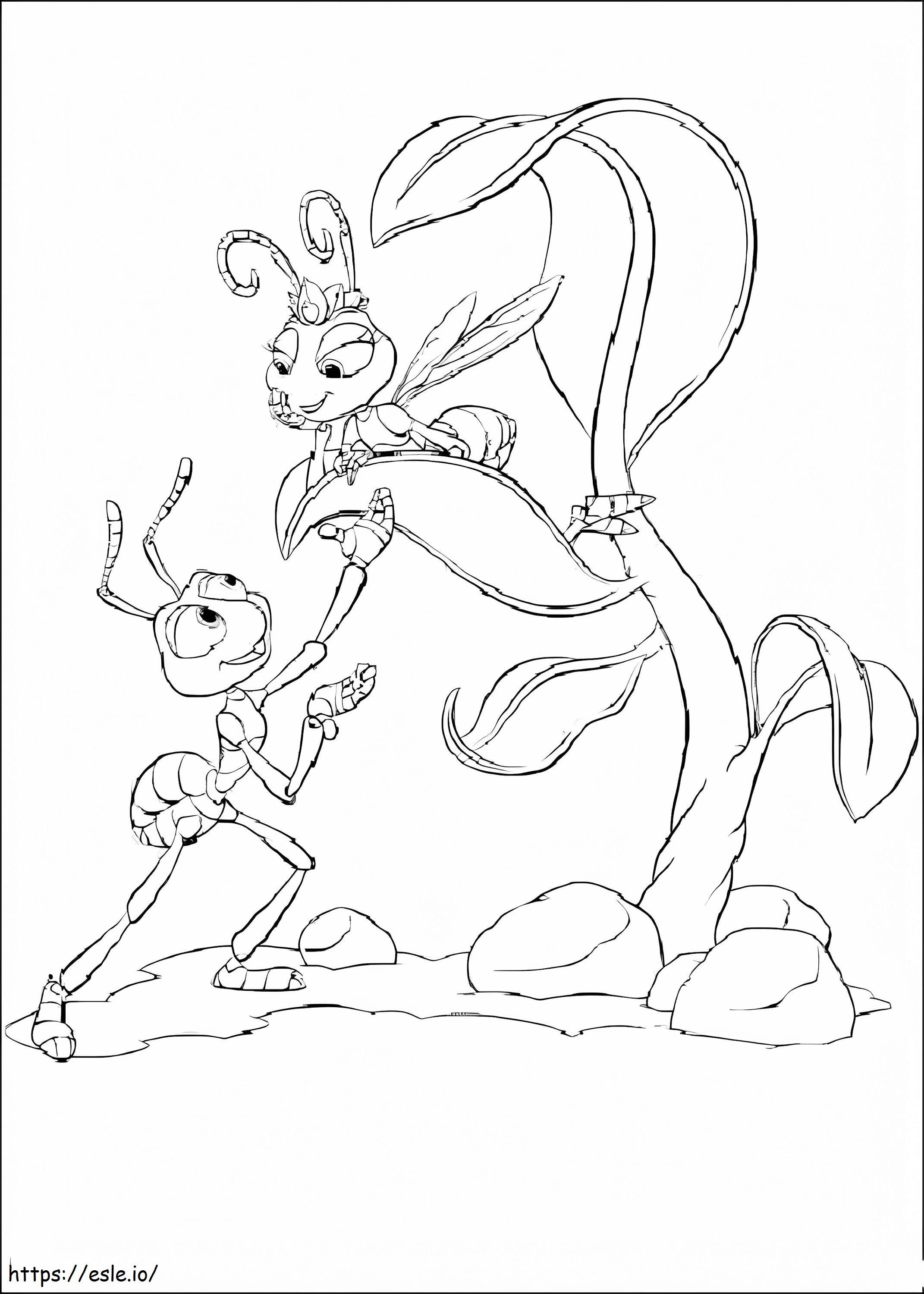 Flik And Atta With Tree coloring page