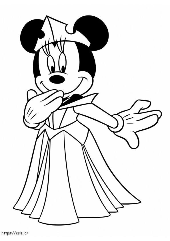 Minnie Mouse schattig kleurplaat