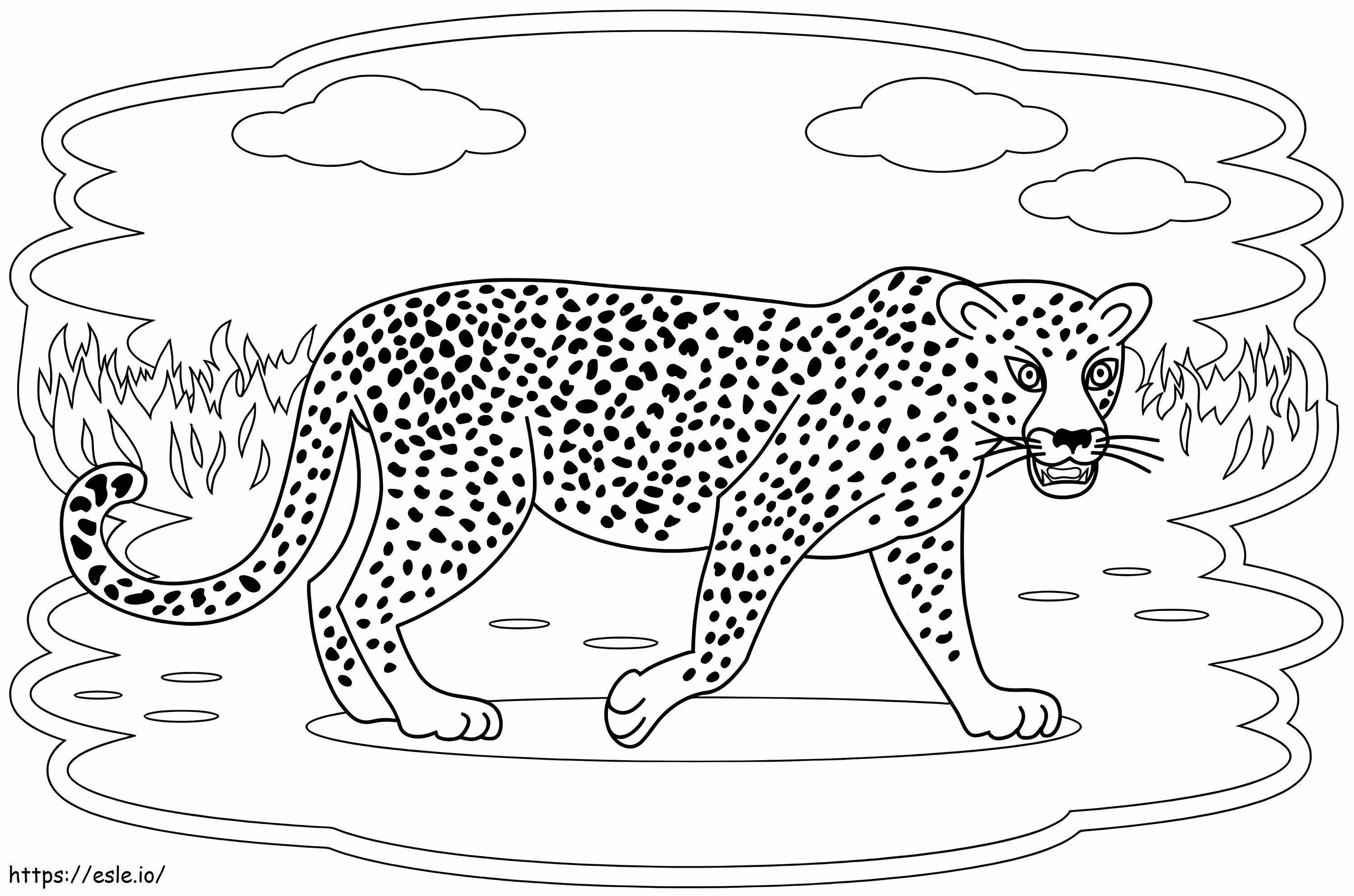 The Leopard Walks 1024X678 coloring page