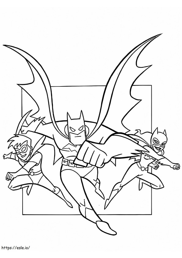 Batman com amigos para colorir