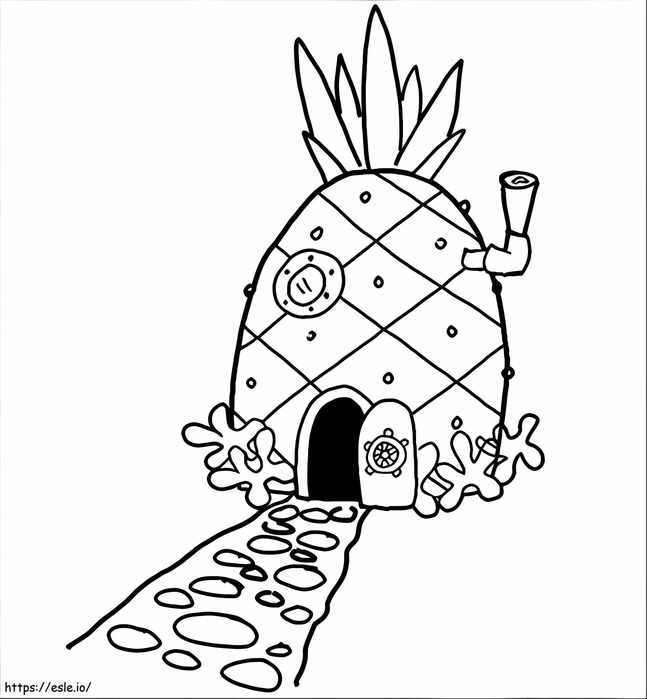 Pineapple House coloring page